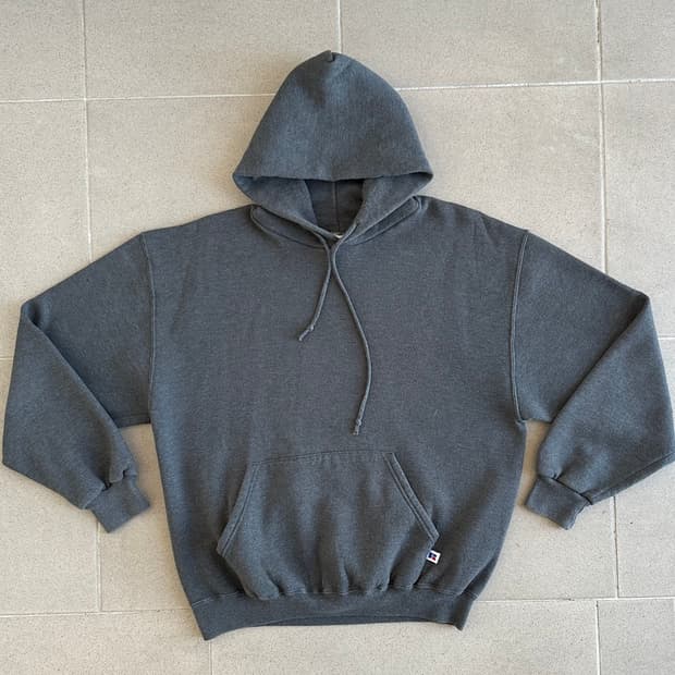90s 빈티지 러셀 후드 다크그레이 L