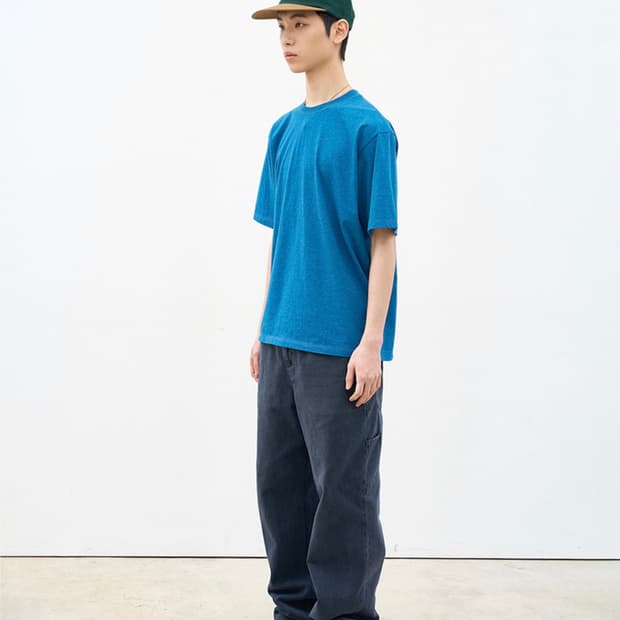 더스티드 레귤러 데님 진스 네이비