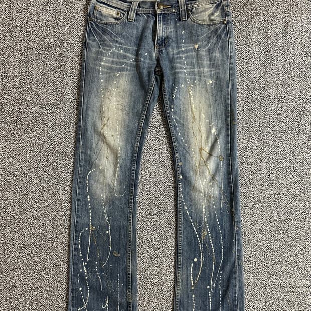 로우라이즈 빈티지 데님 팬츠