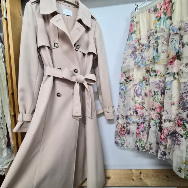 샤틴 원피스라인 트렌치코트