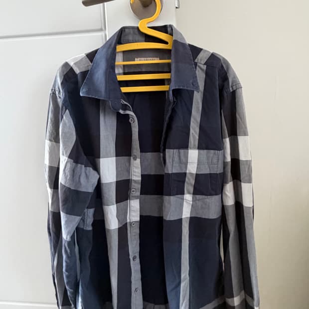 버버리 브릿(Burberry) 메가 체크 코튼 셔츠 네이비