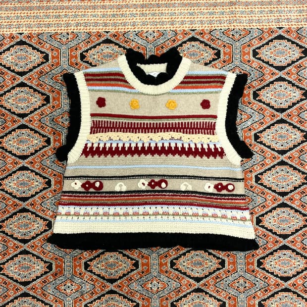 자라 멀티컬러 니트 조끼 여성M 