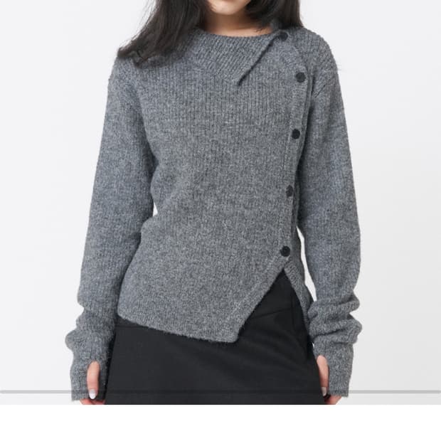 미세키 서울 side button knit 