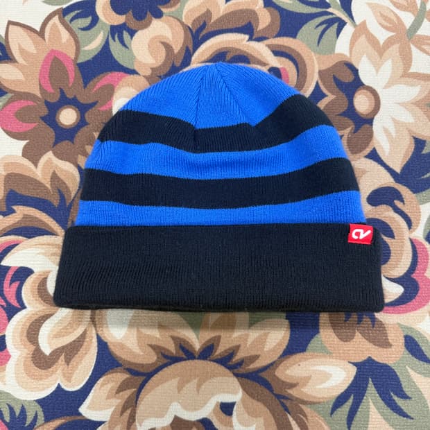 10s 나이키 Nike 투톤 스트라이프 비니(블루,블랙)