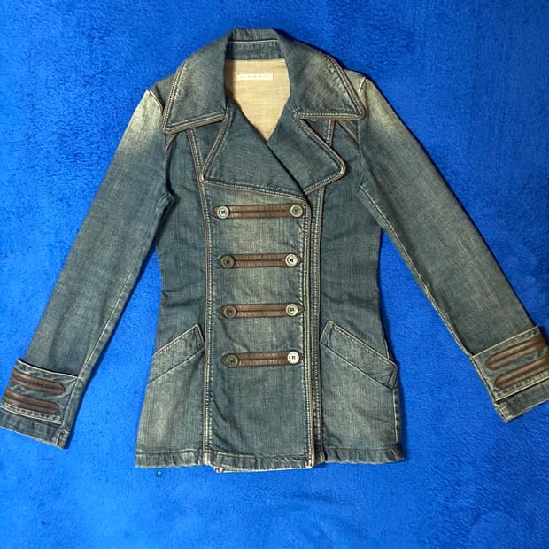 Vintage 빈티지 나폴레옹 데님 반코트 자켓 Y2K 00s 갸루