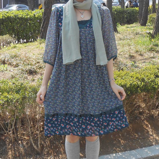 빈티지 꽃밭 원피스