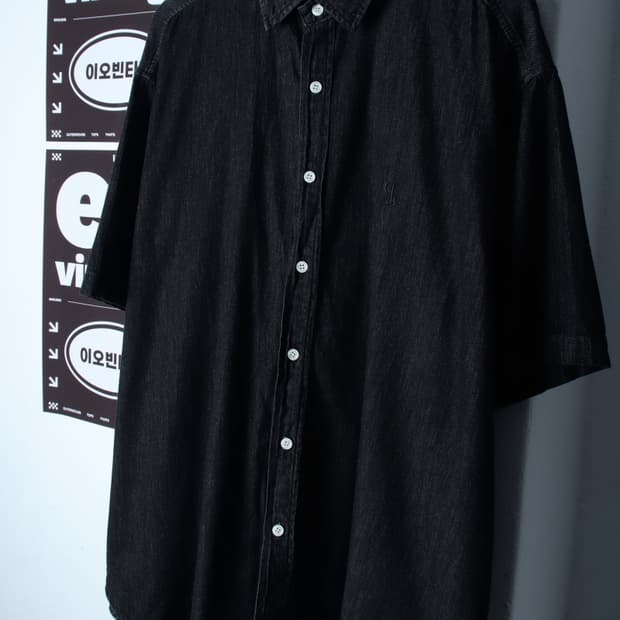 (L-2XL) 라퍼지스토어 반팔 카라 티셔츠 셔츠 남방-H35012