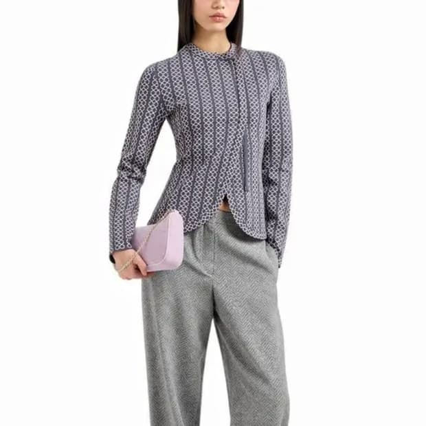 엠포리오 아르마니 24 자카드 니트 자켓