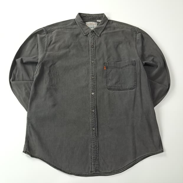 CJ452 XL 리바이스 오렌지탭 90s 워시드블랙 데님 셔츠 남방