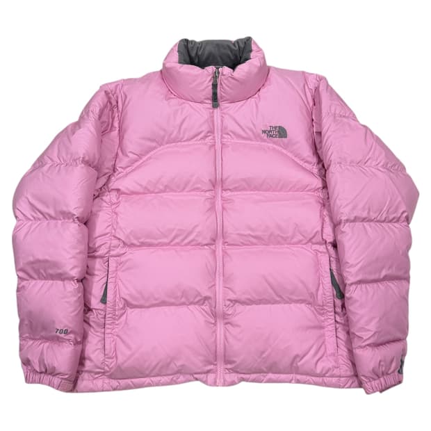 노스페이스 해외판 희귀 우먼스 딸기우유 핑크 눕시700 숏패딩 XL