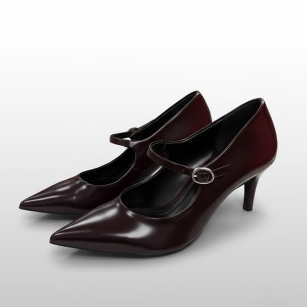 36/ 자라 버건디 메리제인 힐 구두