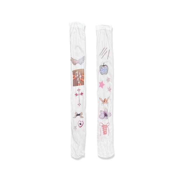 Pink Archive White Knee-High Socks