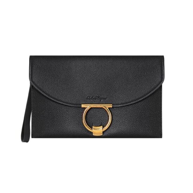 페라가모 간치니 마고 클러치백/블랙