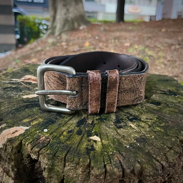 Basixx 스톤 워시 리얼 레더 벨트