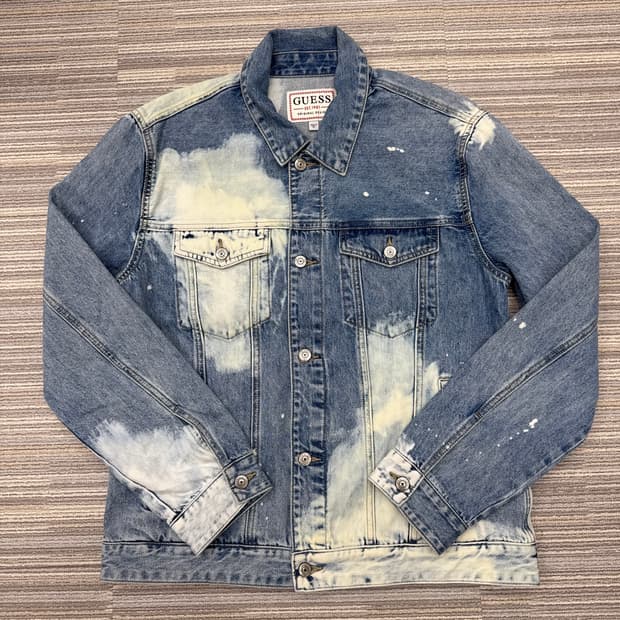 게스 워싱 데님 청자켓 XL 