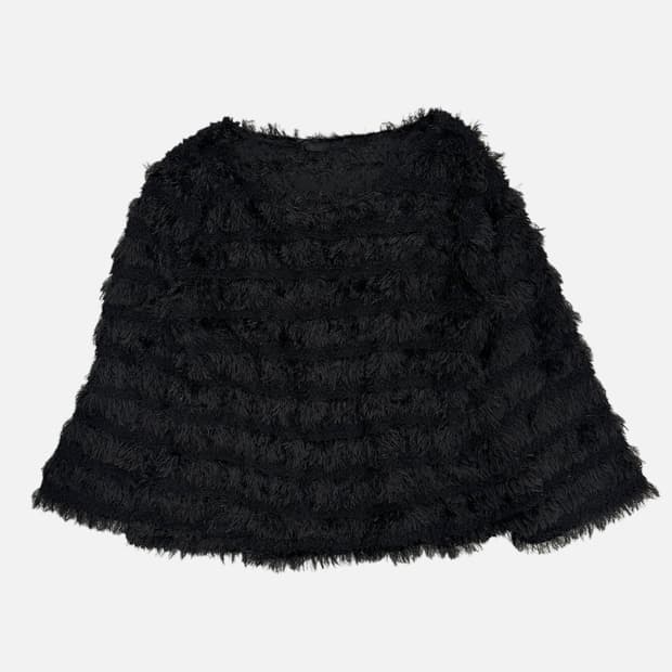 black hairy stripe knit