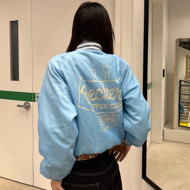 90s 올드스쿨 스카이블루 스타디움 바시티 jk