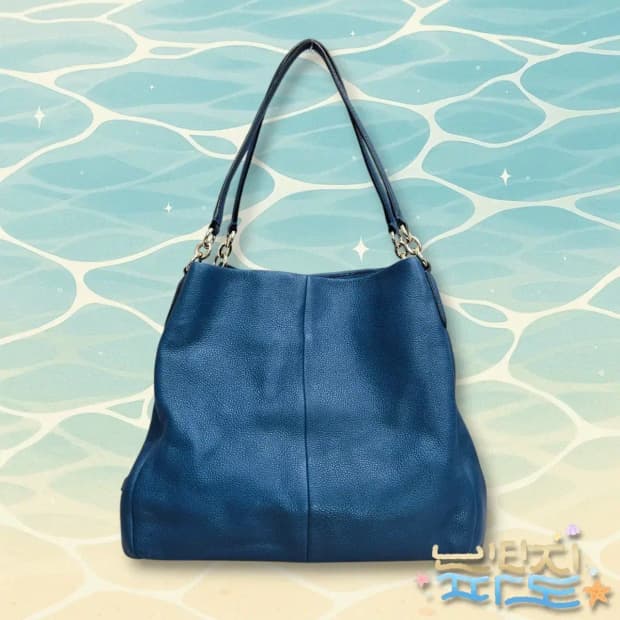 COACH 코치 포비 블루 숄더백