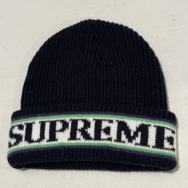 슈프림 아크 로고 스트라이프 비니