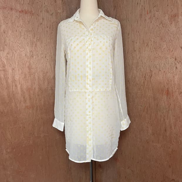 MM6 도트 캐릭터 프린팅 드레스 셔츠