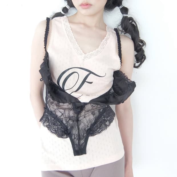 샵페어리 lace sleeveless (라이트핑크)