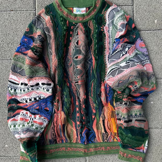 *rare* 1990s coogi 쿠지 3d 입체패턴 케이블 니트