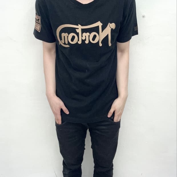 Norton embroidery lettering short sleeve