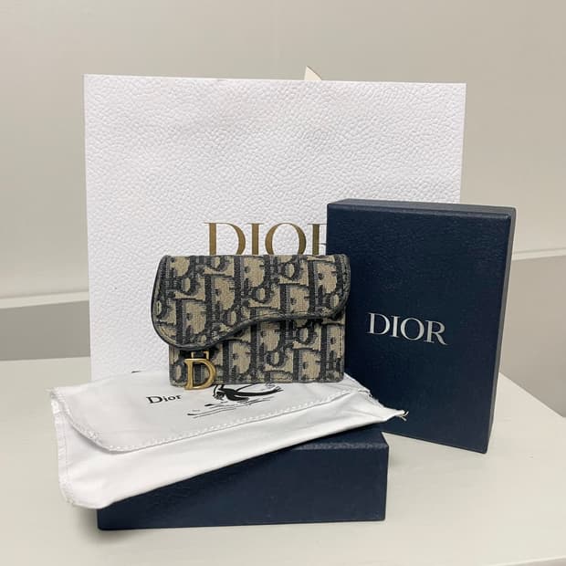디올 오블리크 새들 카드지갑