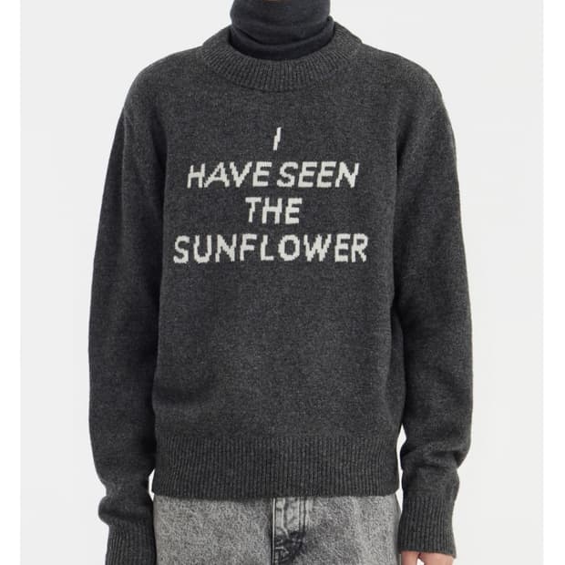 썬플라워 I HAVE SEEN THE SUNFLOWER 니트 챠콜