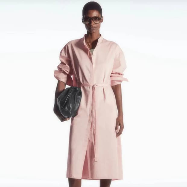 COS 오버사이즈 그랜대드 칼라 셔츠원피스 프리사이즈