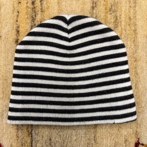 빈티지 스트라이프 비니