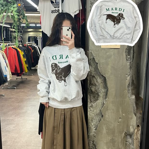 마르디 메르크디 맨투맨 그레이 M #csz1880