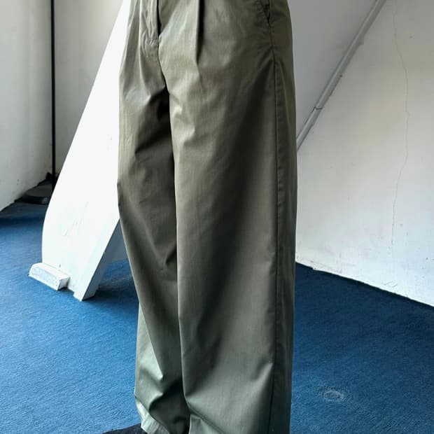 Wide design cotton poly pants