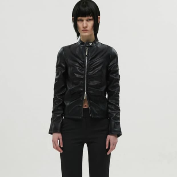 나체 셔링 레더자켓 