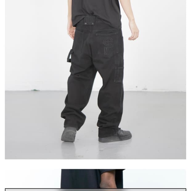 플라스틱프로덕트 MPa PAINTER DENIM PANTS (BLACK)