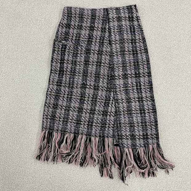 [64-94] 한섬 시스템 여성 트위드 미디 스커트 치마 0108M1