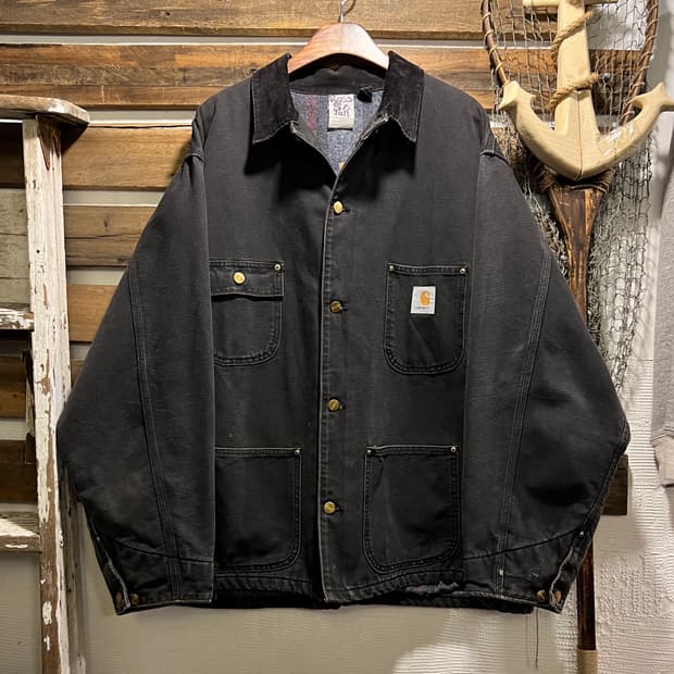 [2XL]칼하트 USA C02 빈티지 워싱 블랙 초어 자켓