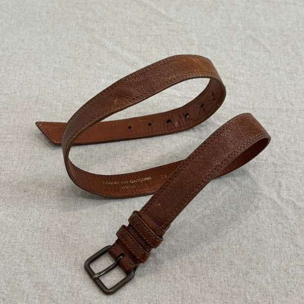 꼼데가르송 옴므 브라운 레더 벨트