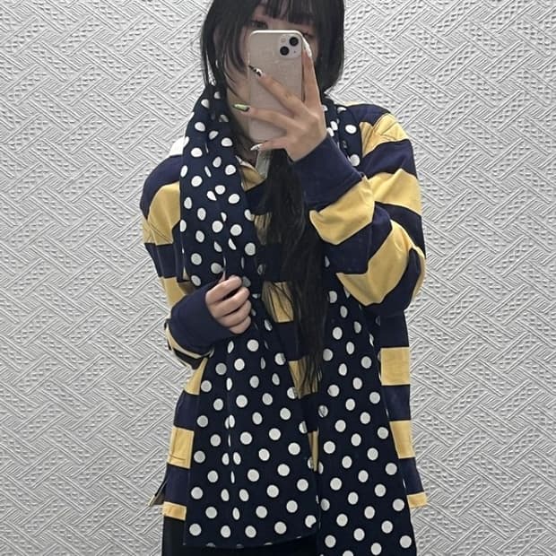 빈티지 러블리힙 모리 땡땡이 도트 목도리 머플러 C08837