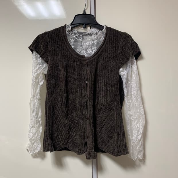 브라운 레이어드 조끼