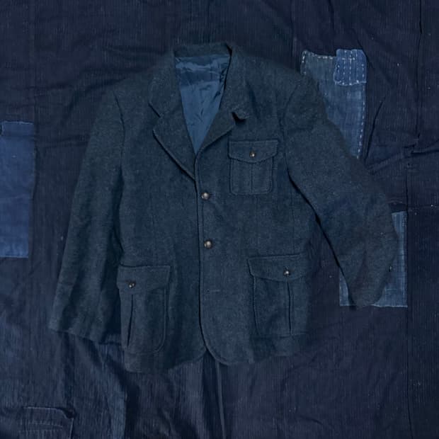 Prankish Flandre 헤링본 트위드 울 자켓 M