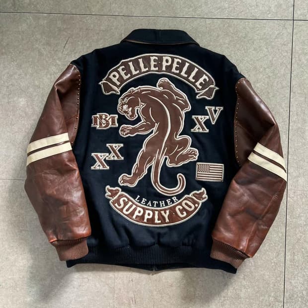 펠레펠레 표범 가죽자켓