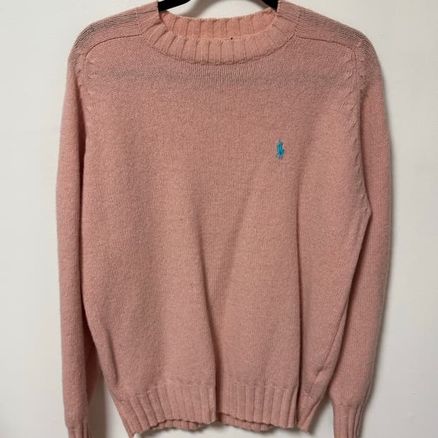 빈티지 폴로 핑크 니트