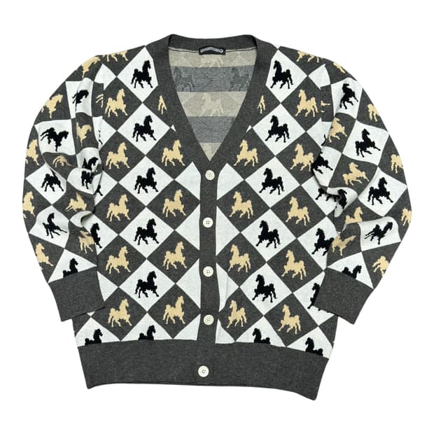 ✨ (바배) 승마 다이아 말 패턴 가디건 
