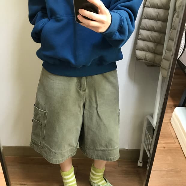 카키 버뮤다팬츠
