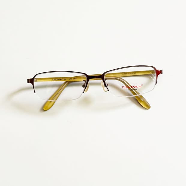 CAMO FASHION 반무테 메탈 스퀘어 빈티지 안경