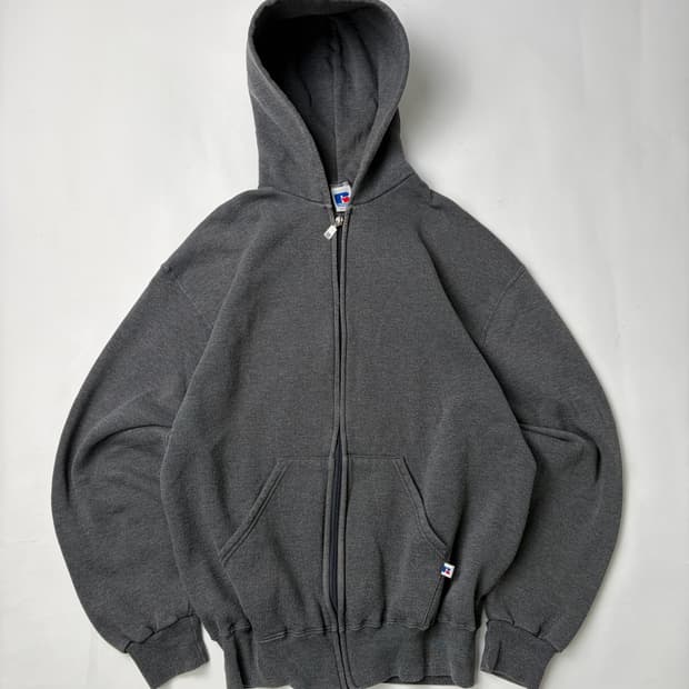 90s Russell Zip Up Hoodie (charcoal)