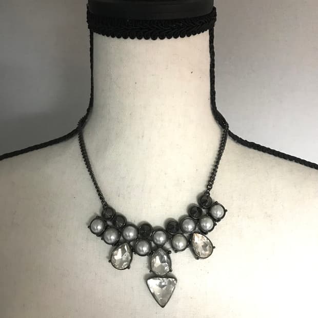 Pearl & Crystal Statement Necklace
