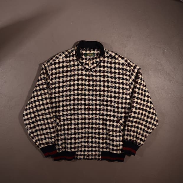 빈티지 하운드투스 울 체크 봄버자켓 C518