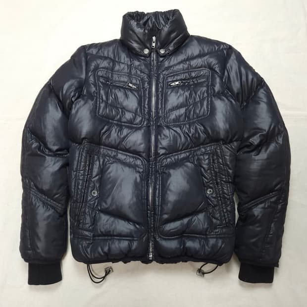 [S] 디젤 네이비 나일론 남여 숏패딩 (~90)